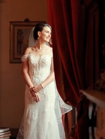 An elegant, outdoor wedding setup.